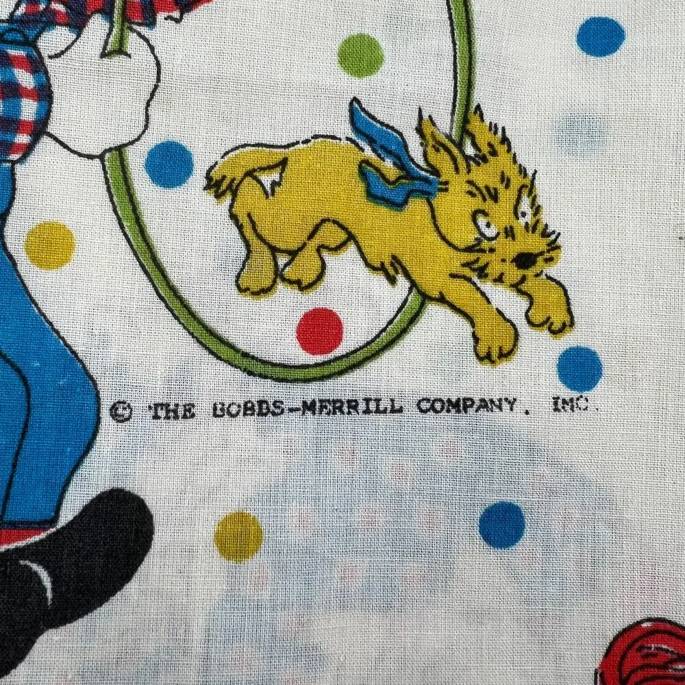 Vintage 80s Raggity Ann Flat Bed Sheet Textile Supply Upcycling Fabric